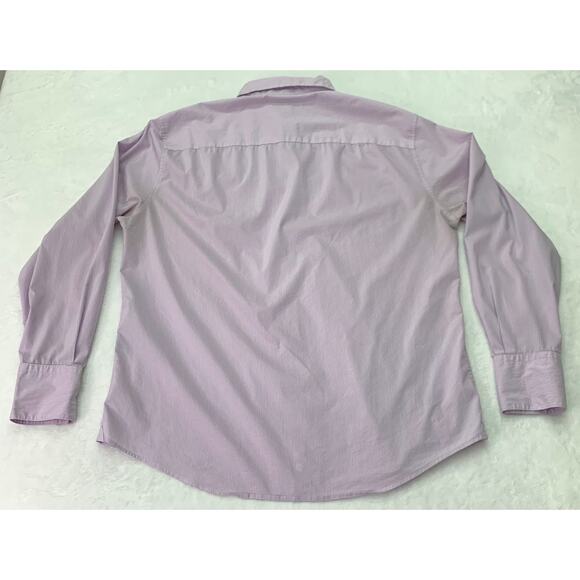 John Varvatos Mens Sz Large Purple White Striped Long Sleeve Button Up Shirt - Picture 3 of 7